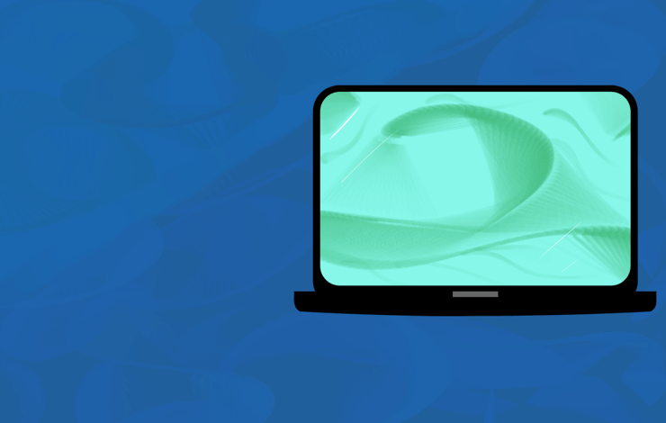 Email Service Provider - Letter going into laptop screen then popping up with a notification and text saying "Your Ultimate Guide to Selecting the Right ESP (Email Service Provider)